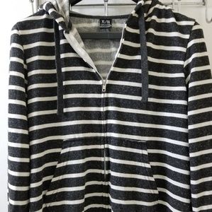 Gray and white hoodie